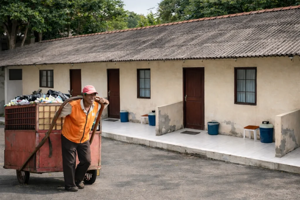 Sampah diangkut setiap pagi